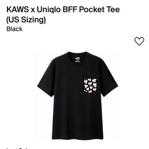 KAWS x Uniqlo black and pink pocket t-shirt. Size XL. Worn once. Good condition.